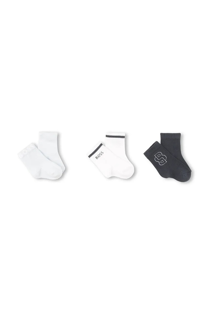 BOSS skarpetki niemowlęce 3-pack skarpetki długie granatowy J51739