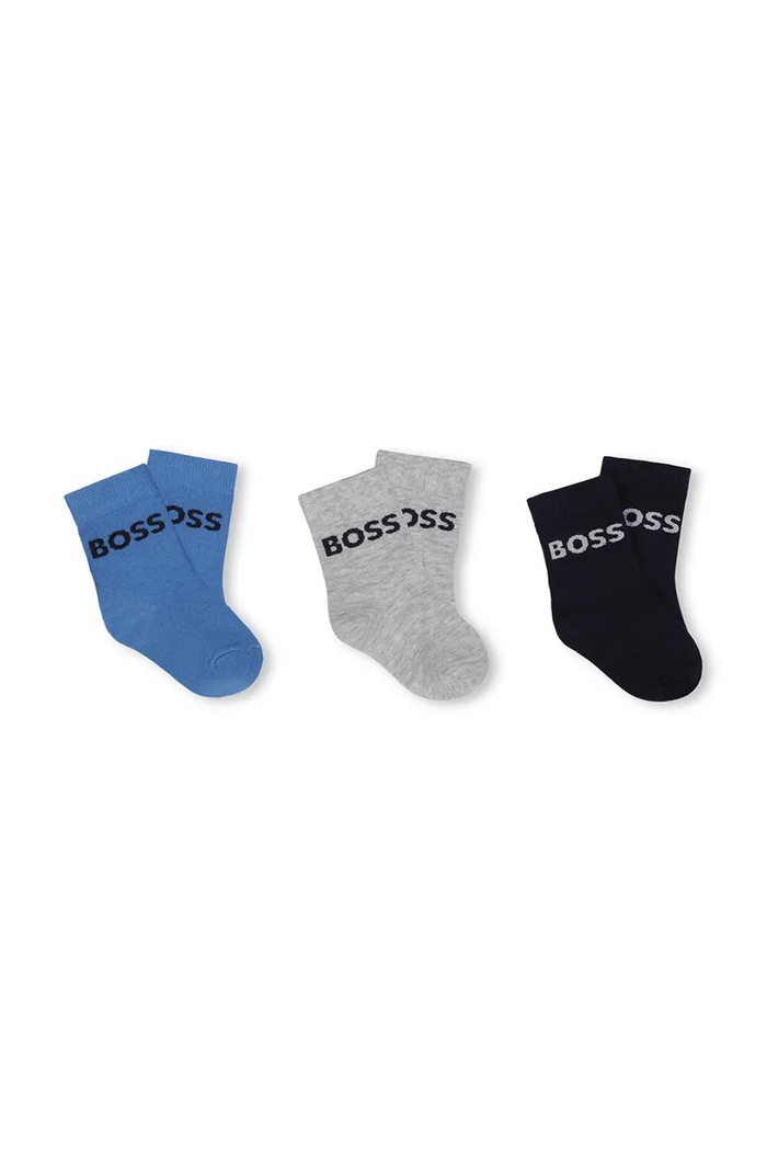 Kojenecké ponožky BOSS 3-pack dlouhé ponožky modrá J51745