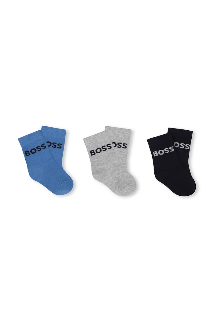 Kojenecké ponožky BOSS 3-pack dlouhé ponožky modrá J51745