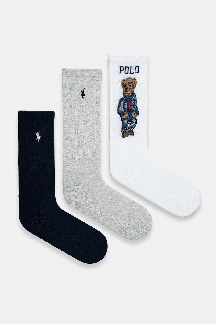 Κάλτσες Polo Ralph Lauren 3-pack μελανζέ σκούρο μπλε 455882850