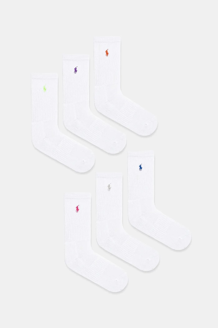 Ponožky Polo Ralph Lauren 6-pak jemný vzor biela 455972889
