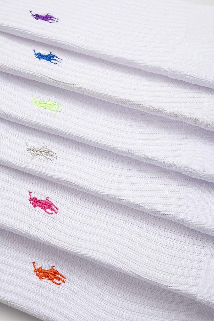 Ponožky Polo Ralph Lauren 6-pak 455972889 biela SS25