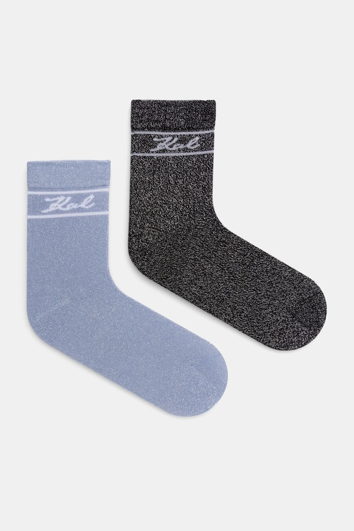 Karl Lagerfeld zokni 2 pár hosszúszárú zokni ezüst A1W47079