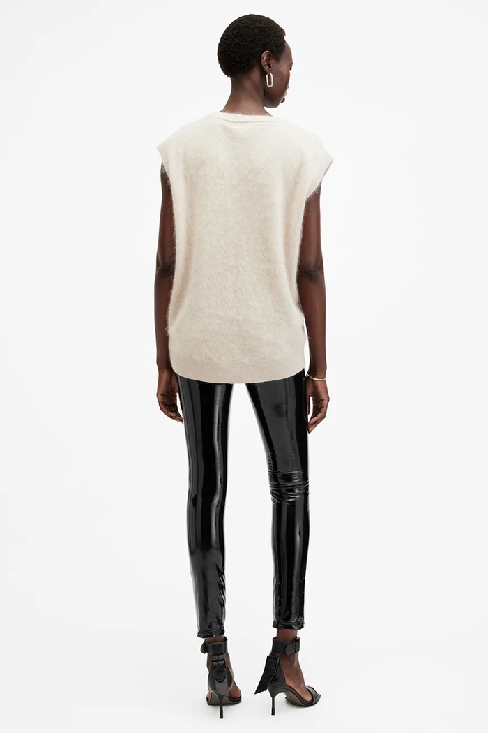 AllSaints legginsy CORA W059TB czarny