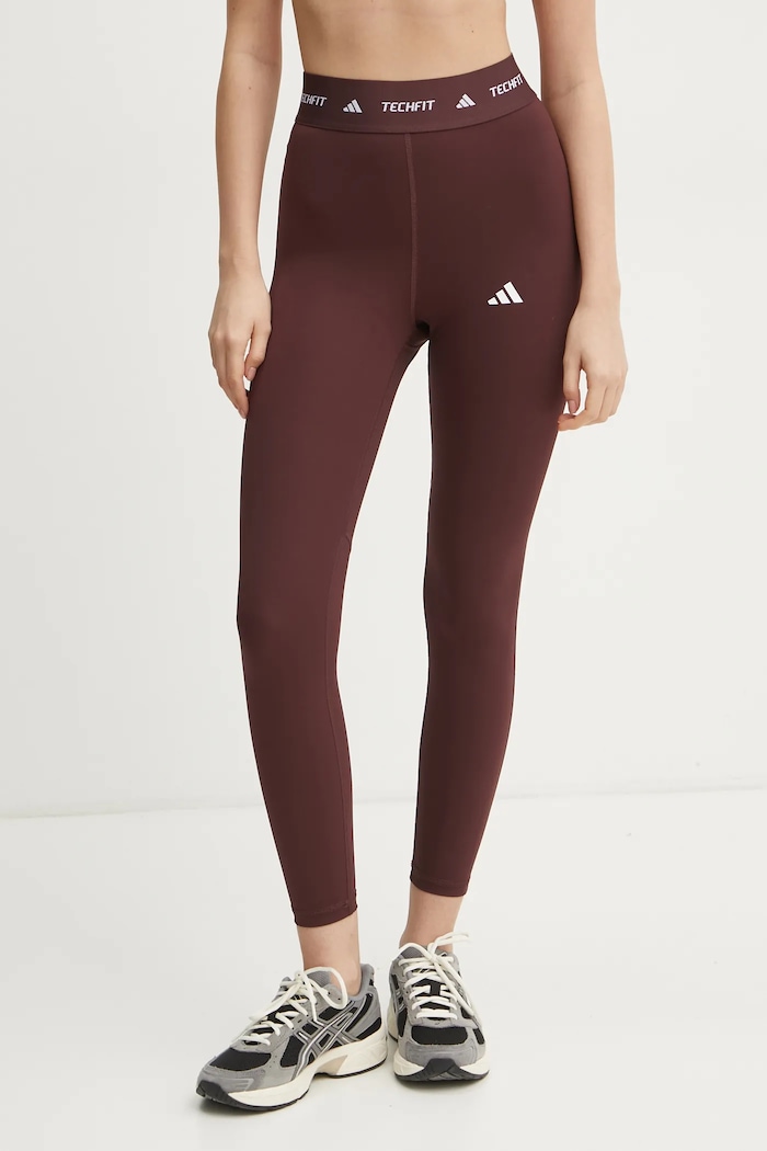 Tréninkové legíny adidas Performance Techfit pletenina burgundské JI5550
