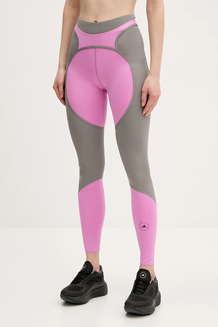 adidas by Stella McCartney legginsy treningowe Two-Tone wzorzyste fioletowy JI5247