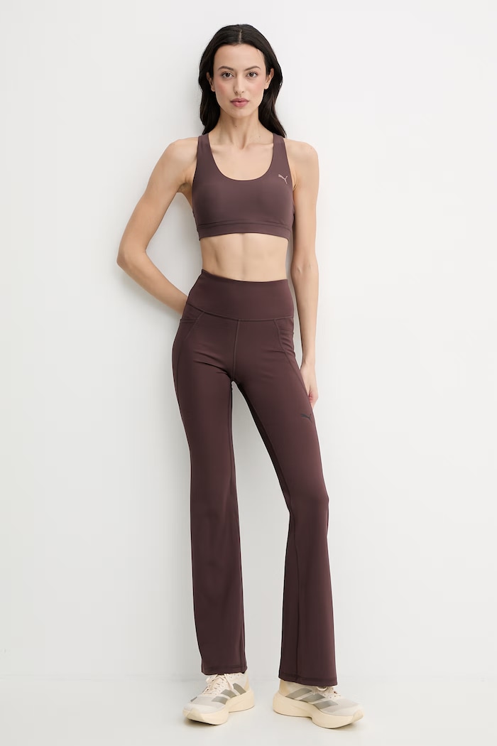Puma legginsy treningowe Essentials 525902 brązowy SS26