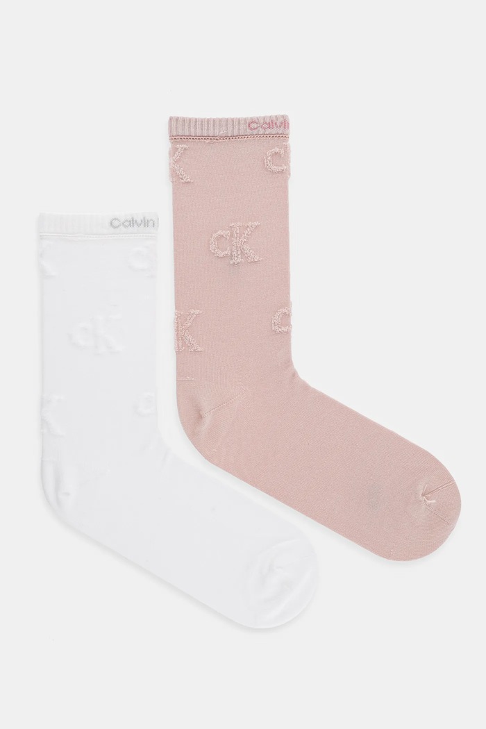 Κάλτσες Calvin Klein Jeans απλικέ ροζ 701235869