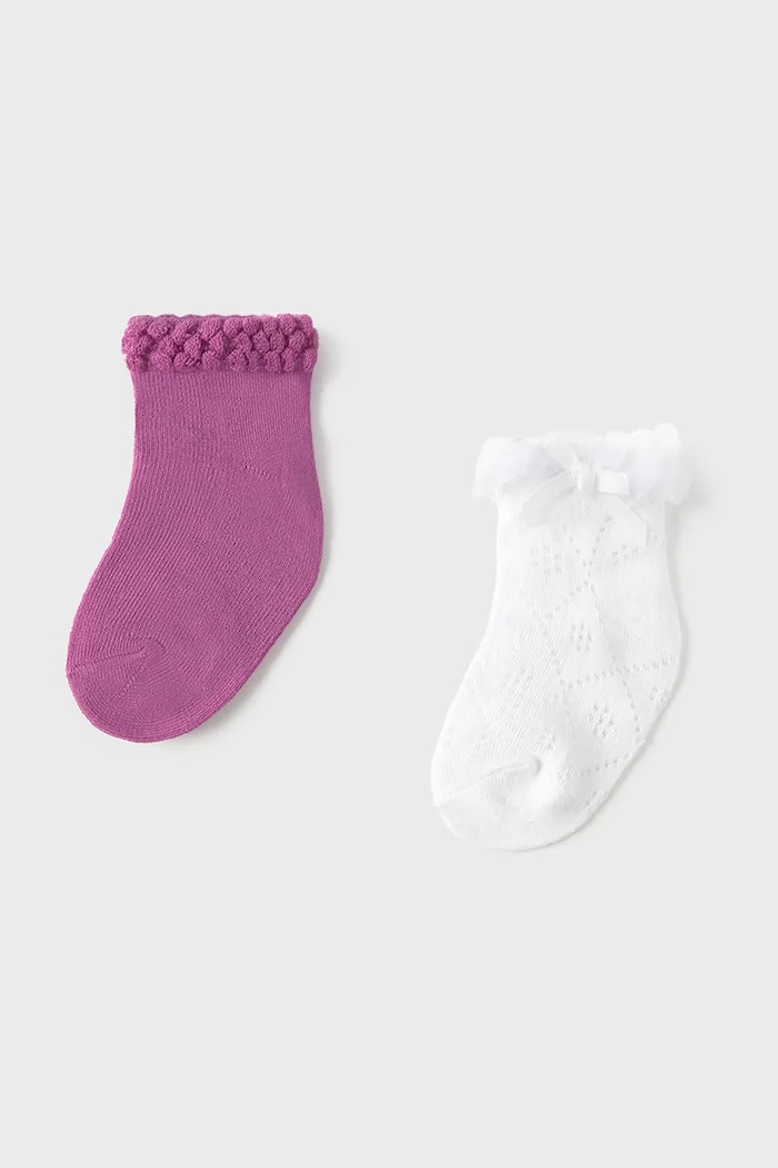 Mayoral skarpetki dziecięce 2-pack skarpetki długie różowy 10872.4B.Baby.PPYA