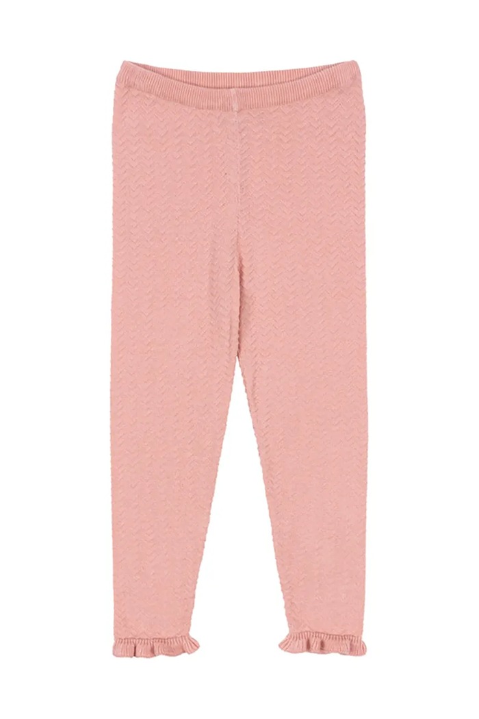 Konges Sløjd legginsy bawełniane dziecięce CYPRES PANTS GOTS KS102418 różowy SS25