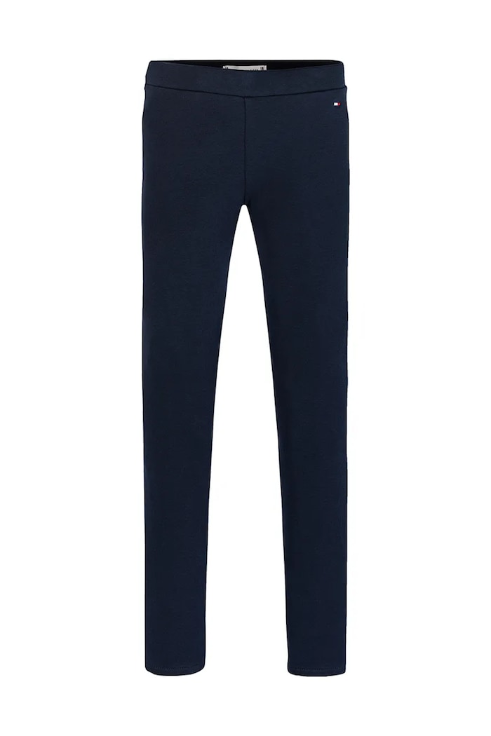 Detské bavlnené legíny Tommy Hilfiger KG0KG08421.128.176.PPYA tmavomodrá SS25