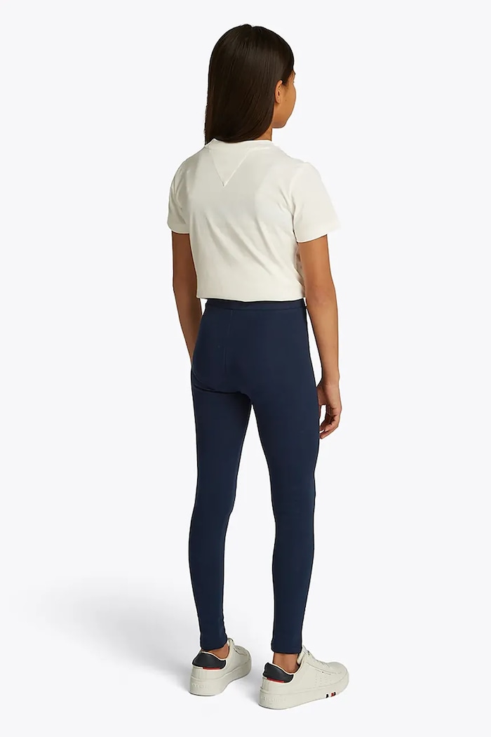 Detské bavlnené legíny Tommy Hilfiger tmavomodrá KG0KG08421.128.176.PPYA
