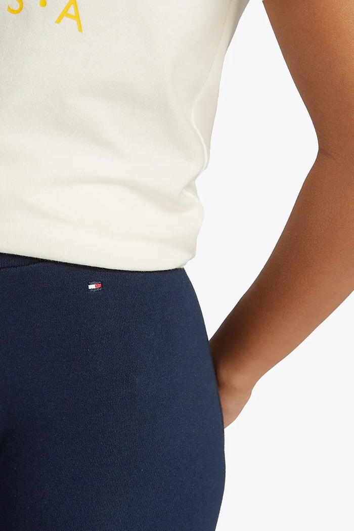 Detské bavlnené legíny Tommy Hilfiger KG0KG08421.128.176.PPYA tmavomodrá