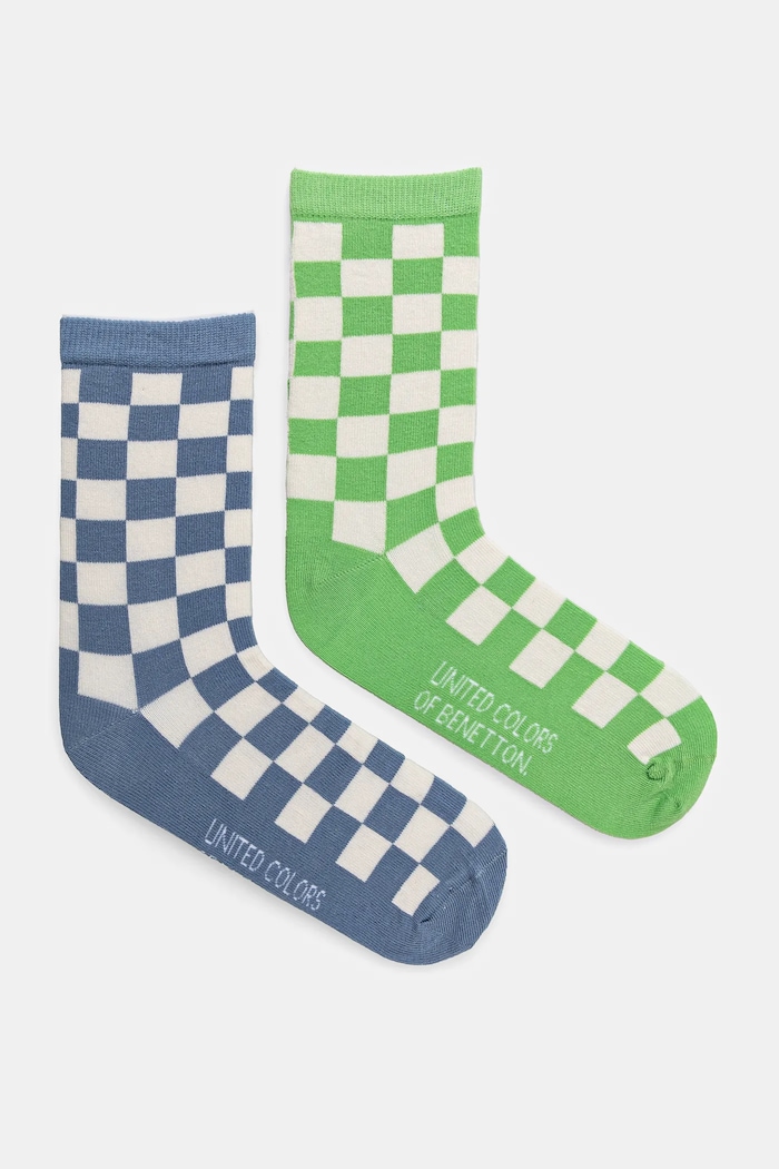 Dětské ponožky United Colors of Benetton 2-pack dlouhé ponožky modrá 6AO307045.G.Seasonal