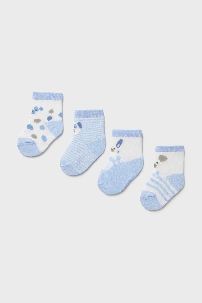 Mayoral Newborn skarpetki dziecięce 4-pack skarpetki długie niebieski 9862.1D.Newborn.PPYH