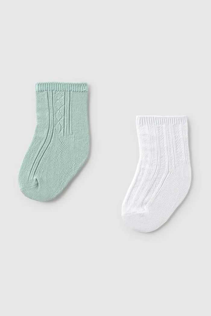 Mayoral Newborn Skarpetki dziecięce 2-pack zielony 9863.1F.Newborn.PPYH
