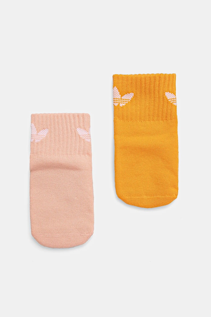 Otroške nogavice adidas Originals 2-pack Visoke nogavice oranžna JC8540