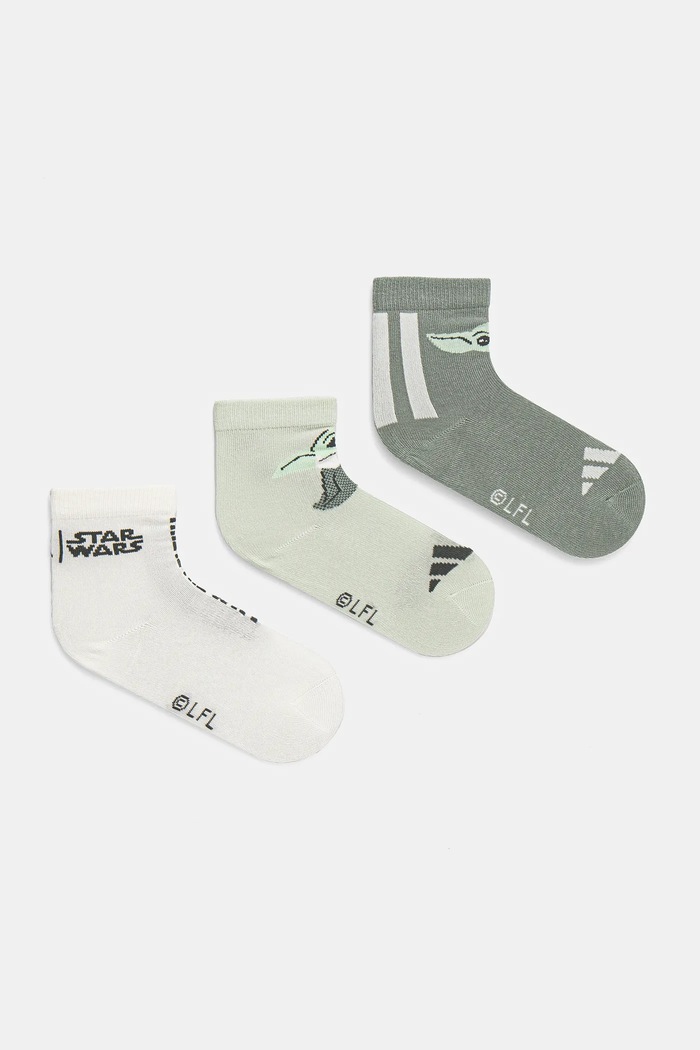 adidas Performance skarpetki dziecięce x Star Wars 3-pack skarpetki długie zielony JG5809