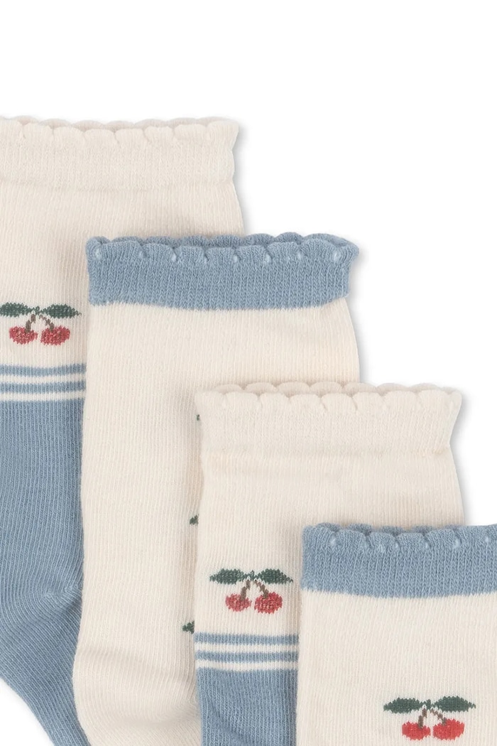 Konges Sløjd skarpetki dziecięce 2 PACK CHERRY SOCKS 2-pack KS103310 beżowy SS26