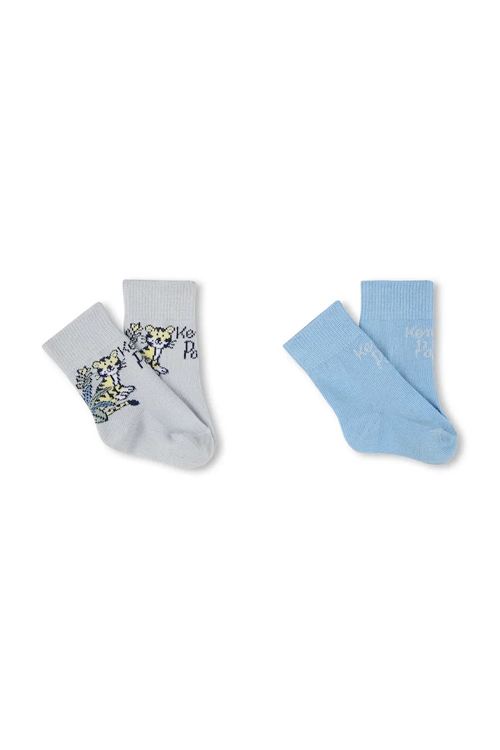 Kenzo Kids skarpetki dziecięce 2-pack skarpetki długie niebieski K60874