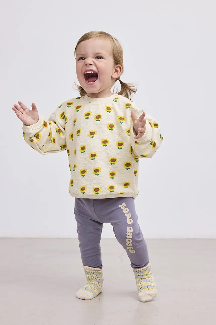 Bobo Choses legginsy niemowlęce Wavy z elastanem niebieski 125AB054