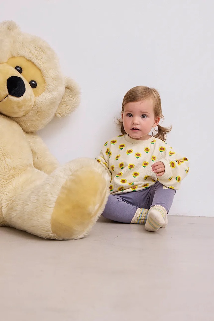 Bobo Choses legginsy niemowlęce Wavy niebieski 125AB054