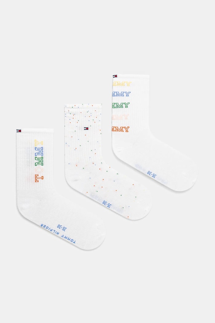 Tommy Hilfiger skarpetki dziecięce 3-pack wzorzyste biały 701232711.PPYA