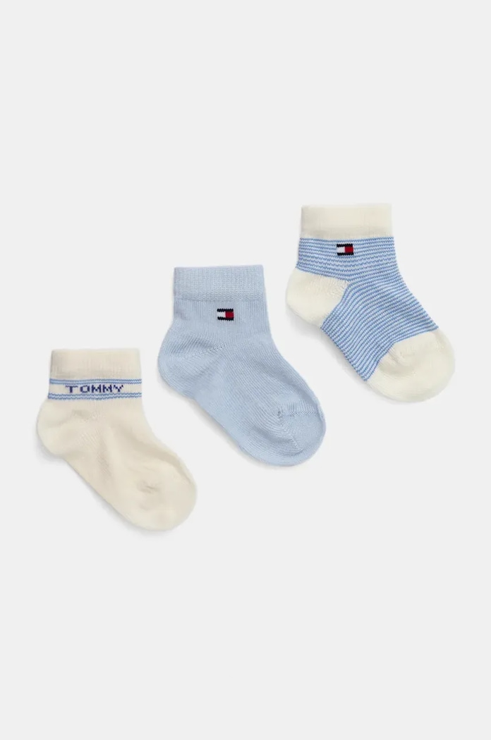 Tommy Hilfiger skarpetki niemowlęce 3-pack wzorzyste niebieski 701232722.PPYA