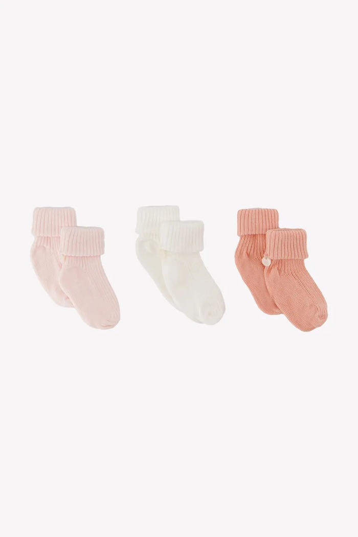 Tartine et Chocolat sosete copii 3-pack sosete lungi roz CA99010
