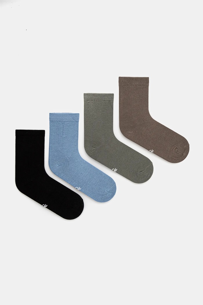 United Colors of Benetton skarpetki dziecięce 4-pack skarpetki długie niebieski 6GRD07028.G.Season.PPYA