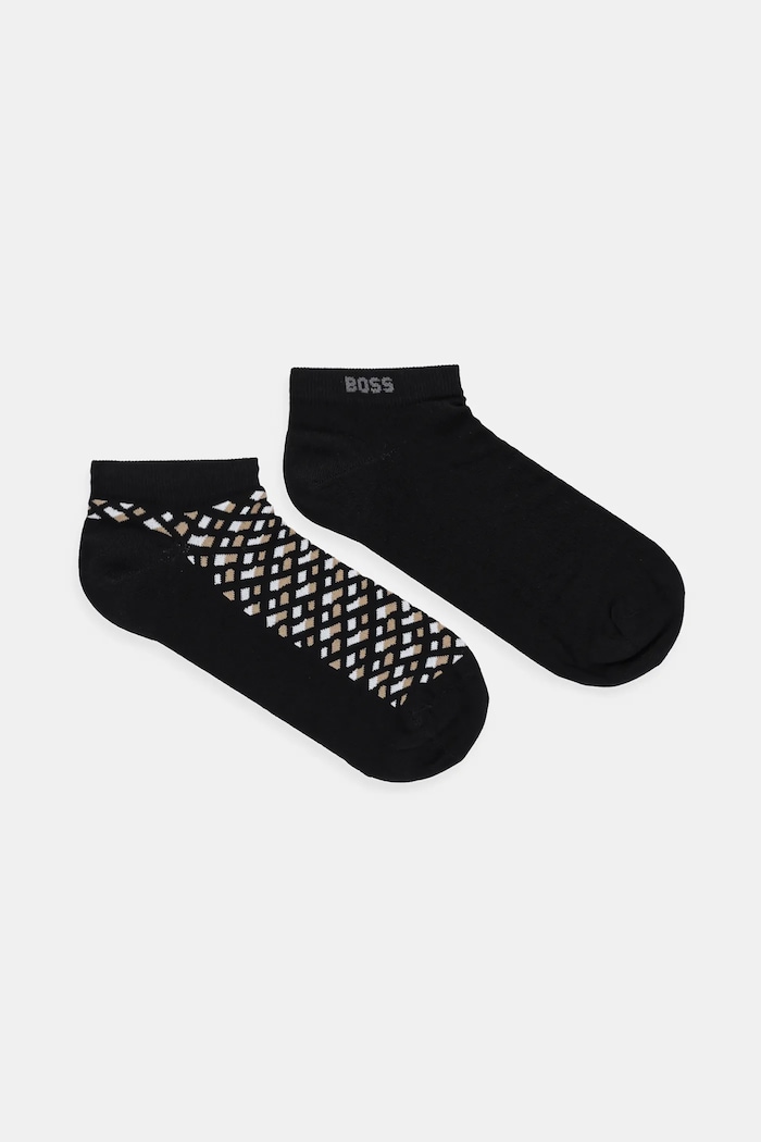 Κάλτσες BOSS 2-pack San Jared-C εμπριμέ μαύρο 50524521