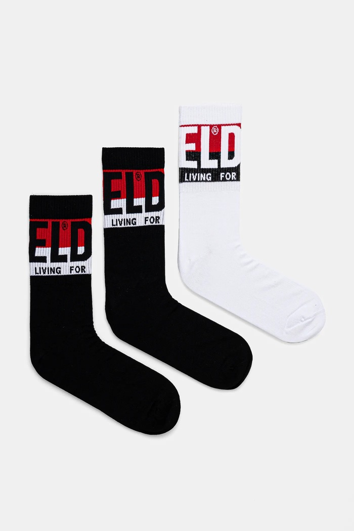 Ponožky Diesel SKM-RAY-THREEPACK SOCKS 3-pak dlhé ponožky čierna 00SAYJ.0IQAR