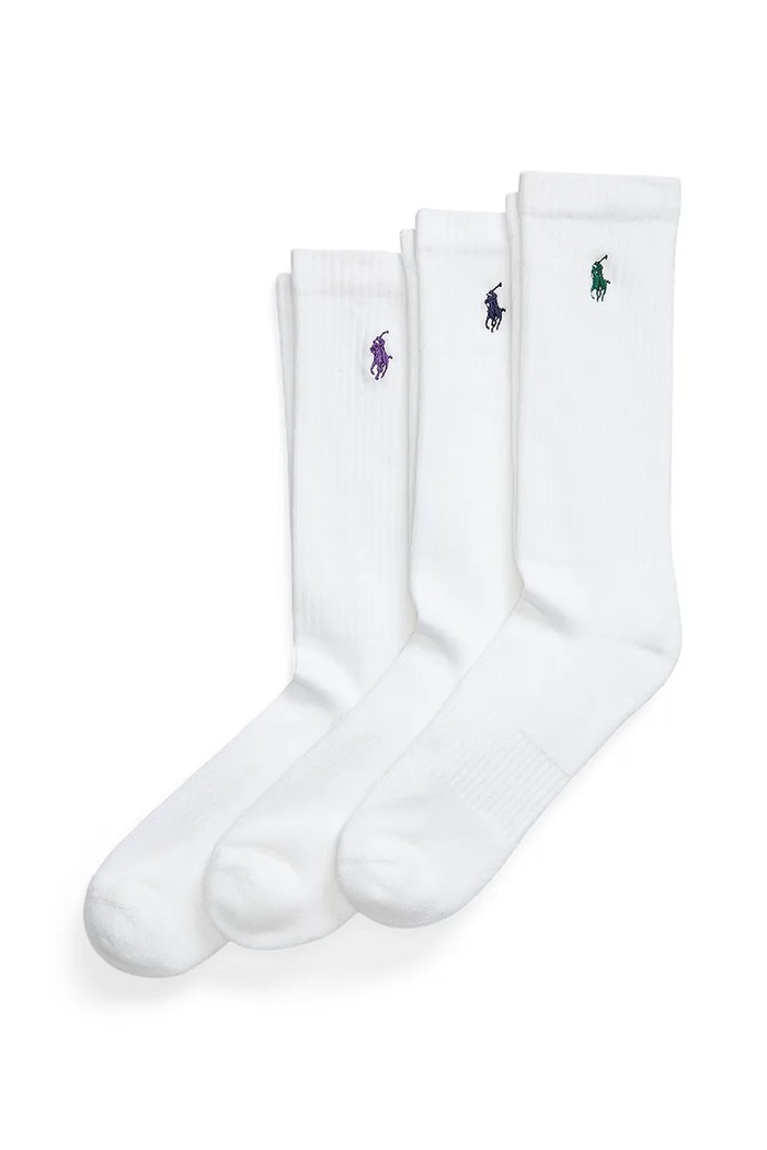 Polo Ralph Lauren sosete 3-pack Wimbledon Collection sosete lungi alb 449958095