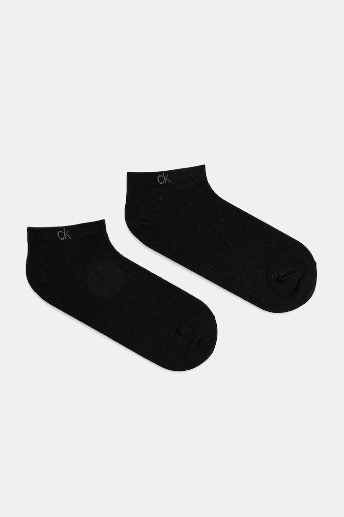 Čarape Calvin Klein 2-pack bez uzorka crna 701233245