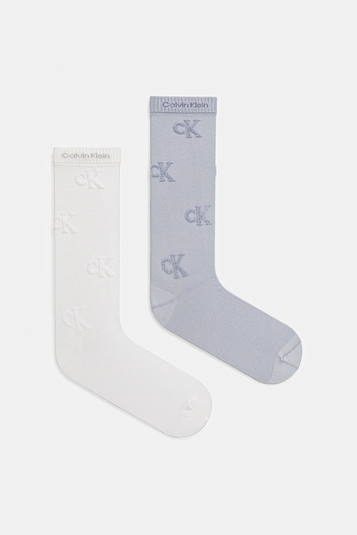 Čarape Calvin Klein Jeans 2-pack visoke čarape bijela 701235863