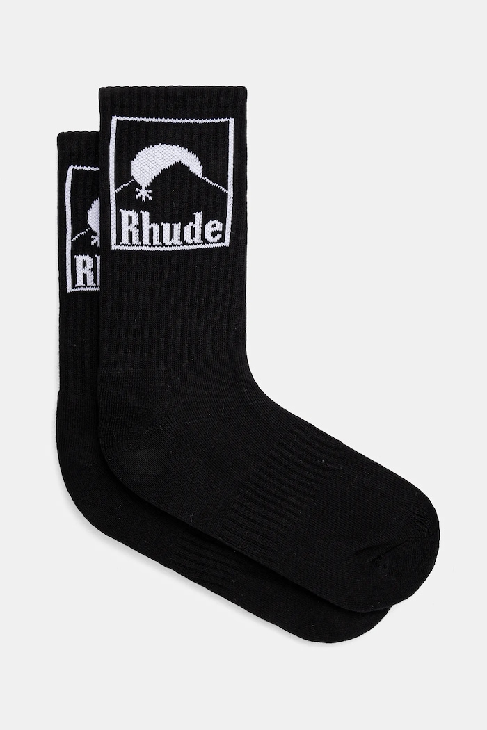 RHUDE socks Moonlight Badge ankle socks black RHPS25SO06117