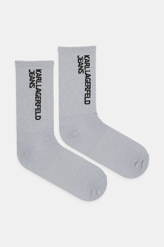 Ponožky Karl Lagerfeld Jeans 2-pack dlouhé ponožky stříbrná A1W47153
