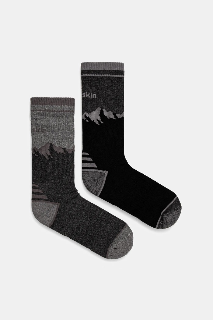 Jack Wolfskin Ciorapi de bumbac Mount Multi 2-pack gri A63870