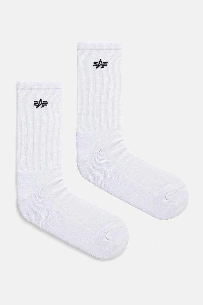 Alpha Industries ciorapi de bumbac Basic Socks 3 Pack 3-pack sosete lungi alb 156986