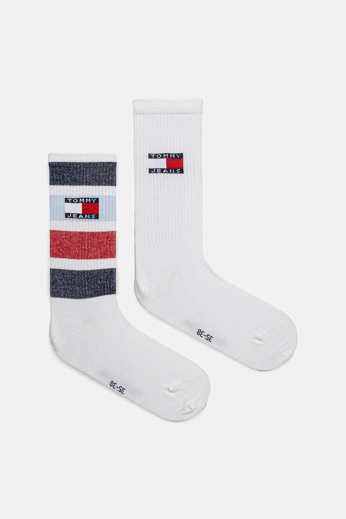 Tommy Jeans skarpetki 2-pack skarpetki długie biały 701232726