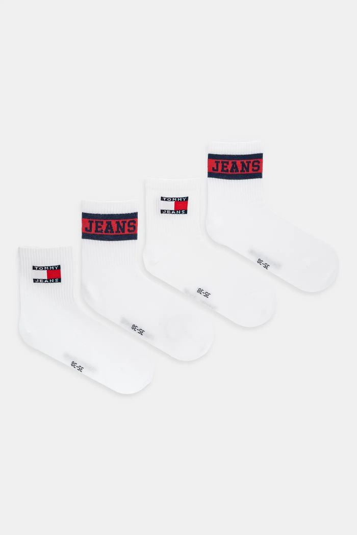 Tommy Jeans sosete 4-pack sosete lungi alb 701235903