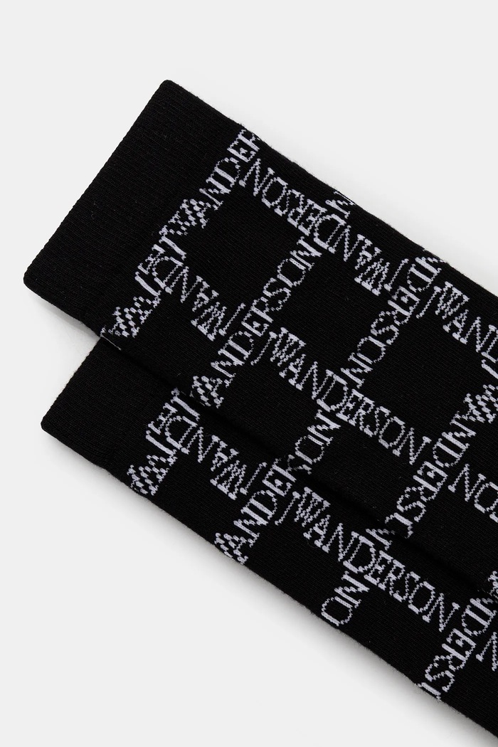 JW Anderson socks Logo Grid Long KW1034.YN0273.901 black SS25