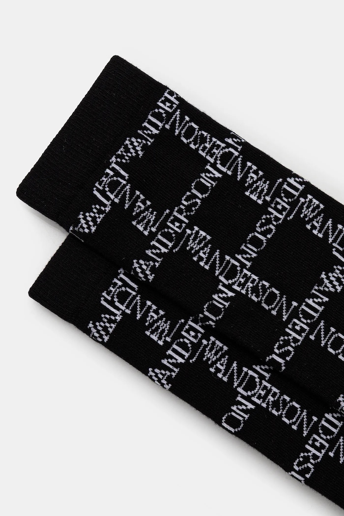 JW Anderson socks Logo Grid Long KW1034.YN0273.901 black SS25