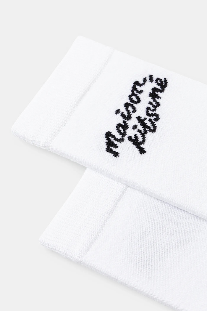 Maison Kitsuné Socks Handwriting MM06424KT0014 white SS25