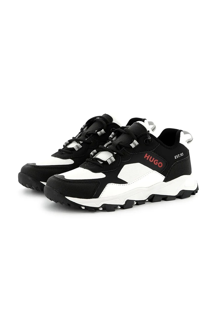 Παιδικά sneakers HUGO απομίμηση λείου δέρματος λευκό G00306.36.41