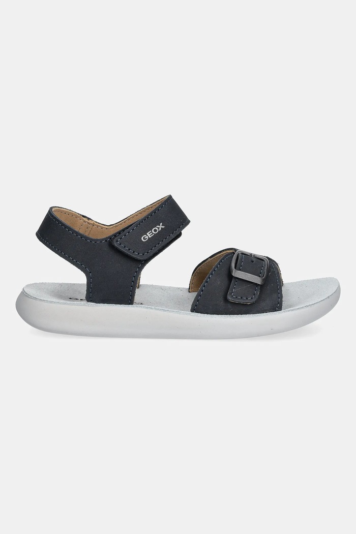 Παιδικά σανδάλια από δέρμα nubuck Geox LIGHTFLOPPY J45GQD.00032.28.35 σκούρο μπλε SS25