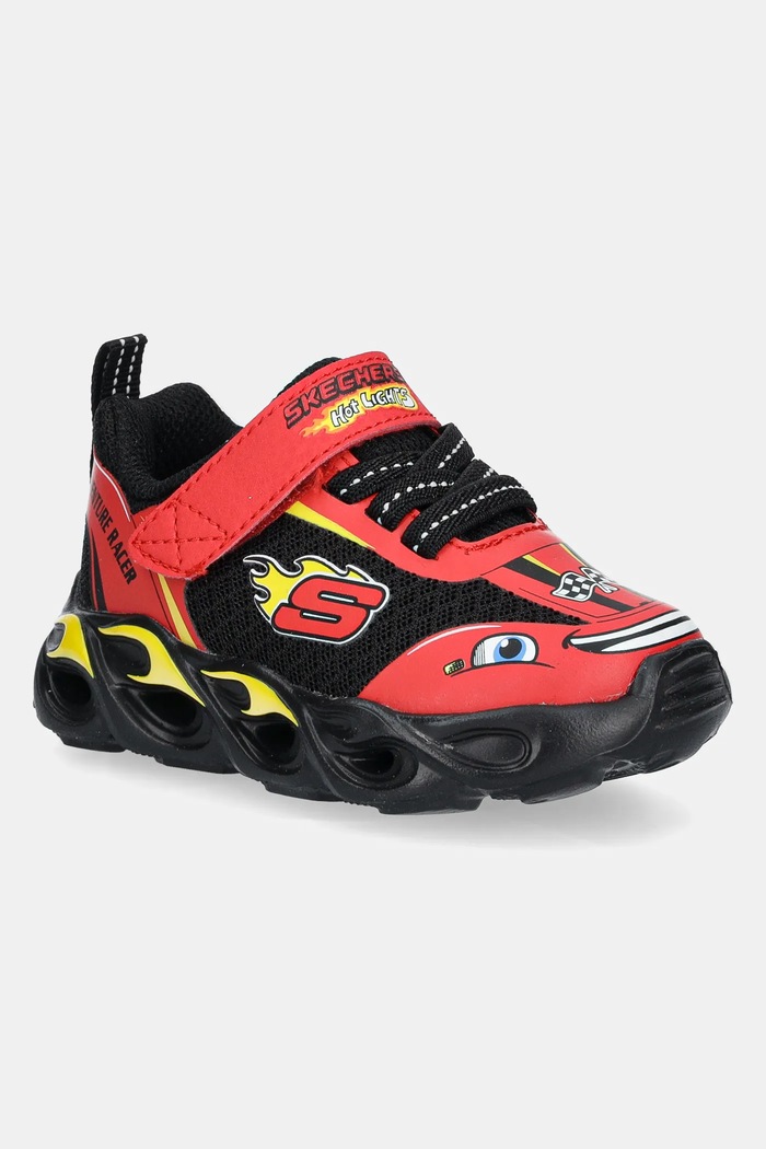 Παιδικά sneakers Skechers THERMO FLASH απομίμηση λείου δέρματος κόκκινο 402306N