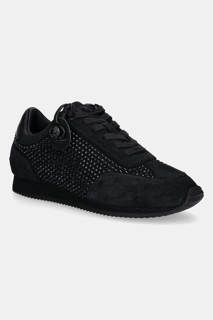 Kurt Geiger London sportcipő Chelsea Crystal Tag Dr velúr bőr fekete 3941400629.BLACK