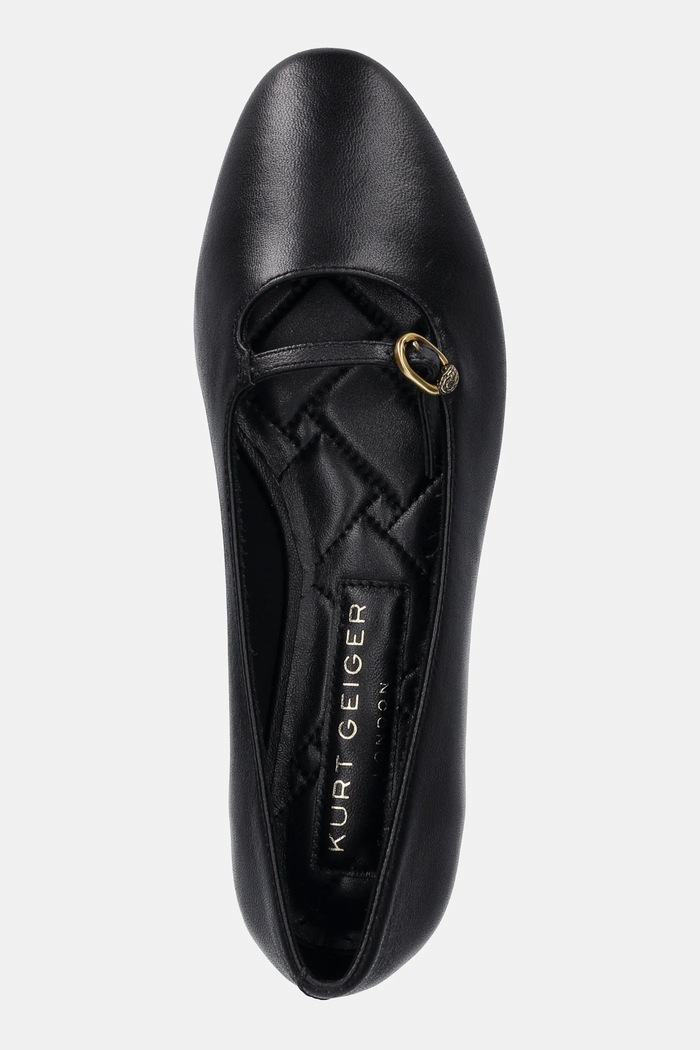 Kurt Geiger London baleriny skórzane Flexi Ballerina czarny 3942400109.BLACK