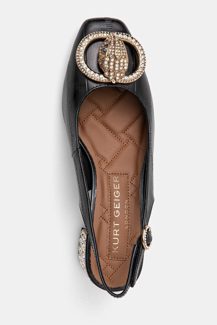 Kurt Geiger London czółenka skórzane Chelsea Block Slingback czarny 3415000189.BLACK